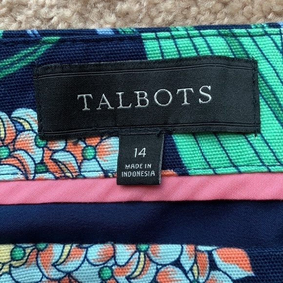 Talbots | Talbots cotton canvas a line skirt hibiscus print - Picture 5 of 6